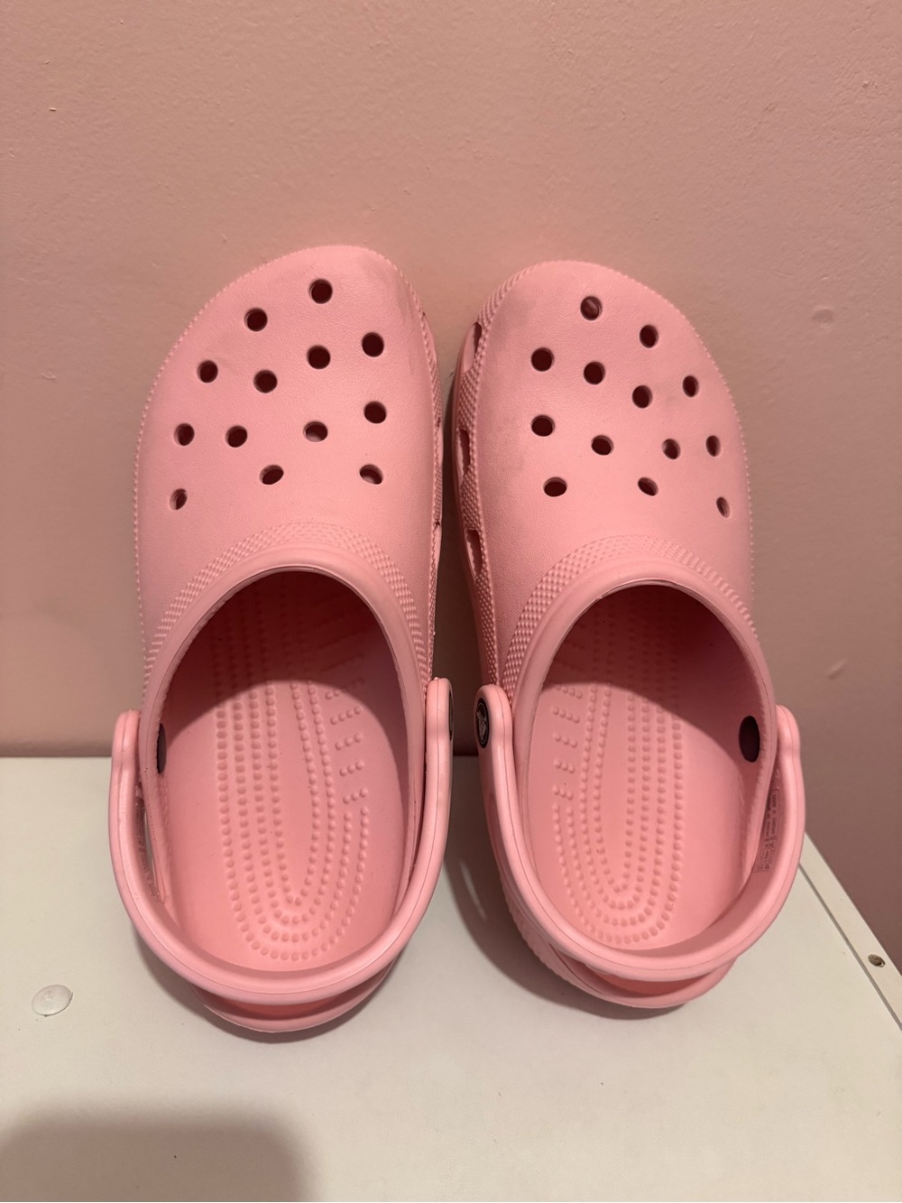Pink crocs